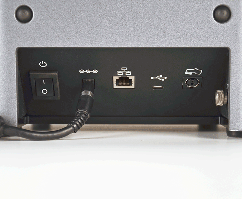 Connection ports for Agera spectrophotometer
