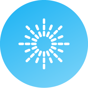 Light blue circular sun icon