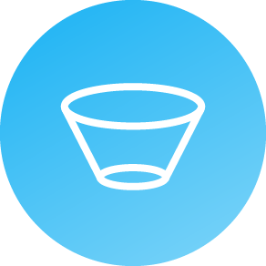 Light blue circular cup icon