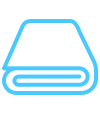 Blue sketch of a folded textile garment